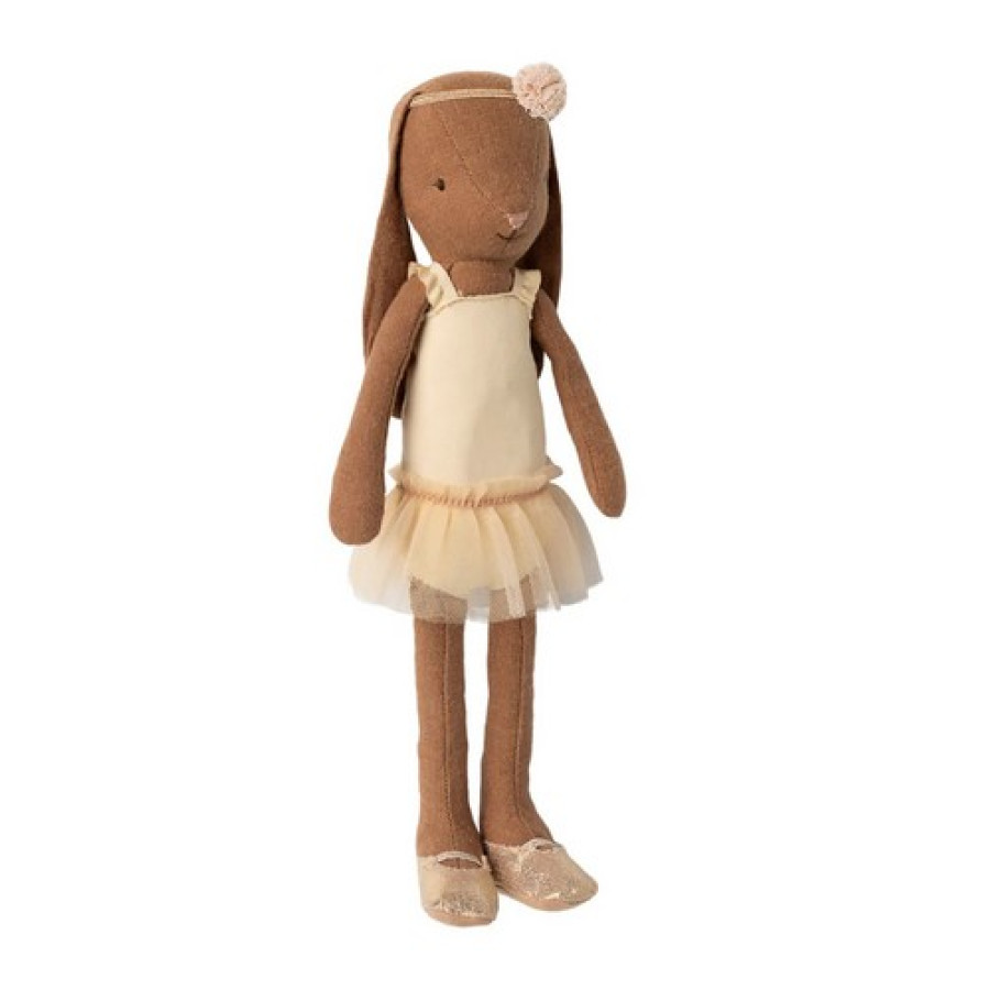 Заяц-балерина в платье cream Chocolate brown, 24 см